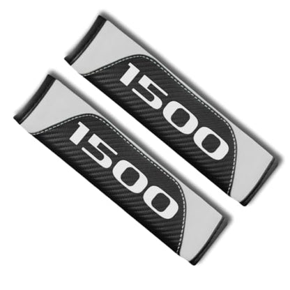 2Pcs Carbon Fiber Leather Seat Belt Cushions Shoulder Pad Soft for Dodge RAM 1500 Accessories,Car Seat Belt Pads Safety Belt Cover Pad (White 1500) - color: White 1500