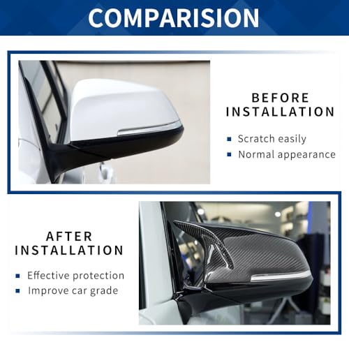 Real Carbon Fiber Side Mirror Cover Compatible with 3-Series F30 F31 F34 / 4-Series F32 F33 F36 / 2-Series F22 F23 / 1 Series F20 X1 E84 M2 F87 (Real Carbon Fiber, F22 F30 F32 F36) - color: Real Carbon Fiber, size: F22 F30 F32 F36