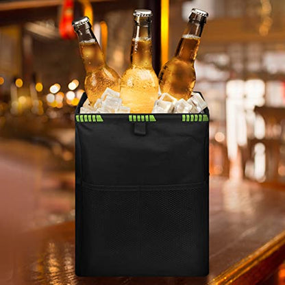 Homelove Hanging Car Trash Can with 4 Storage Pockets, Waterproof Leakproof Oxford Auto Garbage Bag, Adjustable Garbage Bag, Foldable Car Trash Bin Fit for Truck, SUV, Home, Office - color: Black-A