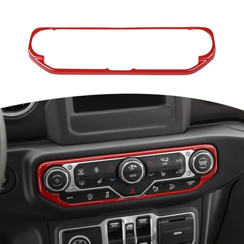 RT-TCZ for Wrangler JL Center Dash AC Switch Cover Trim Frame Red for Jeep Wrangler JL JLU Gladiator JT 2018-2023 Red Interior Accessories - color: Red