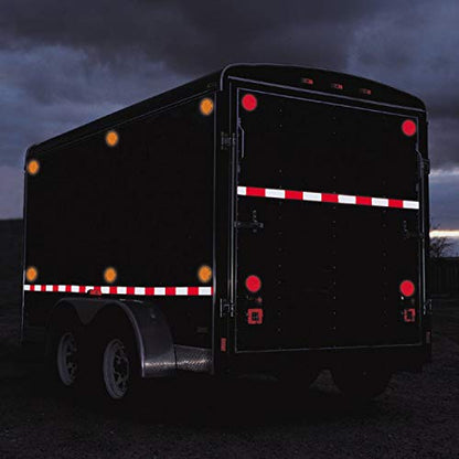 All Star Truck Parts 3" Inch Round DOT-SAE Amber/Red High Visibility Reflective Stick-On Prism Reflector Strong Weatherproof Trailer Camper RV Flatbed Fender Property Boat Marine (Amber, Qty 4) - color: Amber, size: Qty 4
