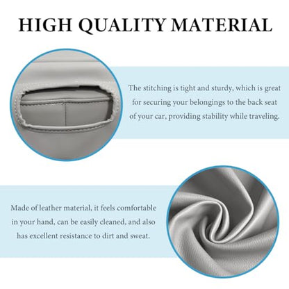 Car Back Seat Organizer, Leather Automotive Rear Seat Couch Cup Holder Expander Tray, Vehicle Cup Holder Tray Holds Snacks Remotes Phones for Truck RV Boat Couch Pillow Bed (Gray) - color: Gray