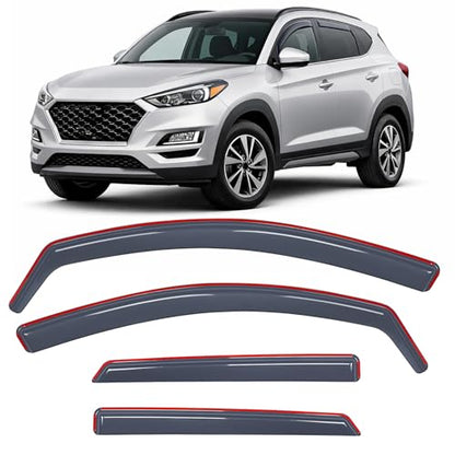 Nilight in-Channel Rain Guards for Hyundai Tucson 2016 2017 2018 2019 2020, Fits Gas Model Only Not Fits Hybrid/Electric Versions, Light Smoky Blue Window Visor, Fresh Air Ventilation, 4PCS - color: Hyundai Tucson 2016-2020