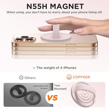 Magnetic Phone Grip Ring Holder, Liquid Silicone Magnet Cell Phone Grip Finger Loop, Compatible with Magsafe, Back of Phone for iPhone 17/16/15/14/13/12 Series, Lovely Pink - color: Lovely Pink