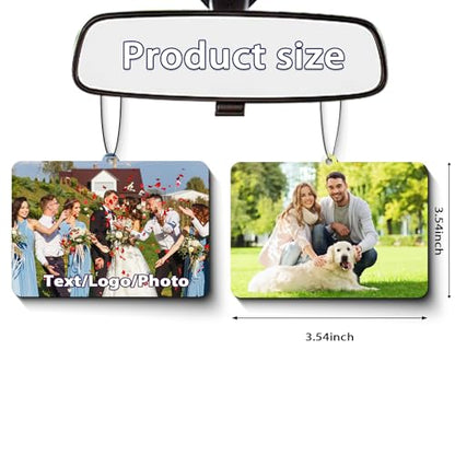 10-100Pcs Custom Logo Air Freshener for Car Bulk,Wholesale Personalized Double-Sided Car Air Fresheners with Photo Text Logo (Horizontal Rectangular) - color: Horizontal Rectangular