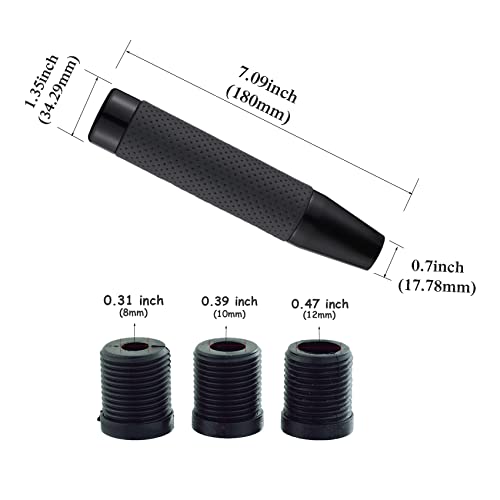 Abfer Weighted Shift Knob Long Stick Gear Shifter Lever Leather Shift Knobs with Adapter for Most Automatic Manual Vehicle Trucks, Black - color: black-1
