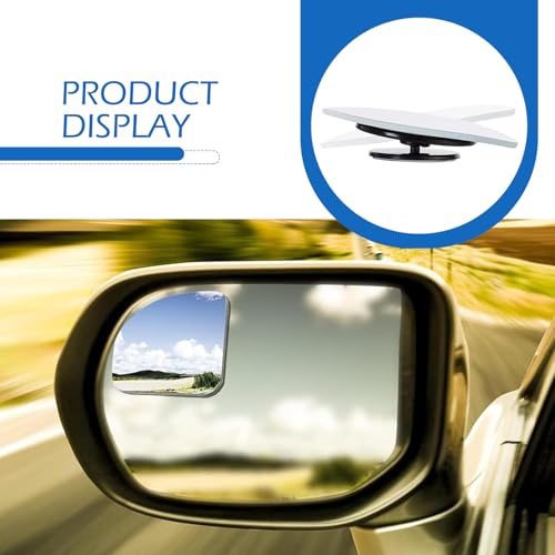 2 PCS Car Blind Spot Mirrors, HD Fan Shaped Glass Frameless Convex Rear View Mirrors, Stick on Adjustable Wide Angle Reverse Assist Mirror, Universal for Car SUV and Truck (Transparent)