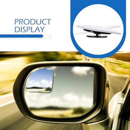 2 PCS Car Blind Spot Mirrors, HD Fan Shaped Glass Frameless Convex Rear View Mirrors, Stick on Adjustable Wide Angle Reverse Assist Mirror, Universal for Car SUV and Truck (Transparent)