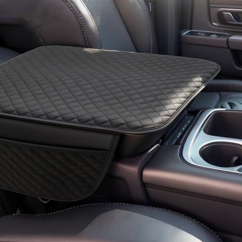 KAELTHAS Comfortable Car Center Console Cushion Armrest Dog Cat Paws Protect Cover Non-Slip with 2 Storage Bags for Cars SUVs CUVs Interior Accessories (Black, Extra Large) - color: Black, size: L - 15 * 13.8 inches