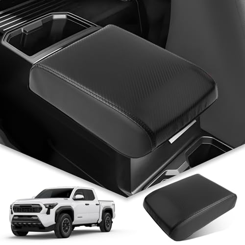 BIBIBO 2024 2025 Tacoma Center Console Cover,Armrest Cushion for 2024 2025 Toyota Tacoma Truck Console Lid,Car Arm Rest Pad Seat Box Cover,Tacoma Interior Accessories Arm Rest Cover 2024 Toyota Tacoma - color: Black-A for 2024 2025 Toyota Tacoma