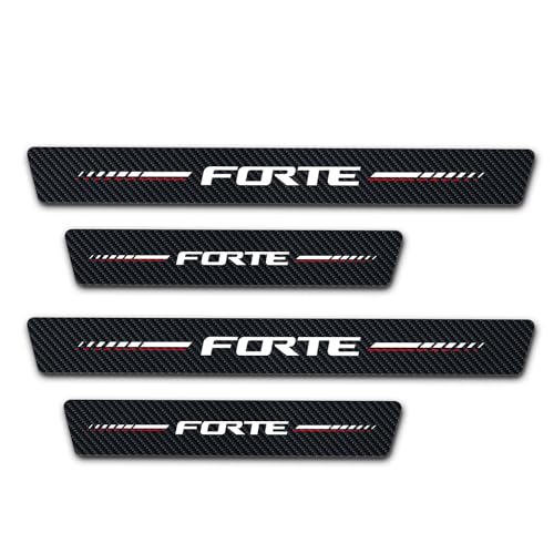 4Pcs Door Sill Protector for KIA K3 Cerato 2019 2020 2021, Carbon Fiber Door Sill Stickers, Front Rear Door Sill Plate Guards Auto Accessories - color: White Forte