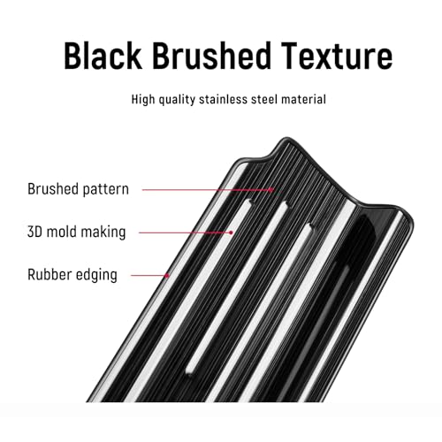 Door Sill Guards Compatible with Jeep Wrangler JL JLU 2018-2026 & Gladiator JT 2020-2026 Accessories Stainless Steel Material Black Brushed Texture Front and Rear Door Sill Protector - size: 4-Door (Black Brushed Texture)