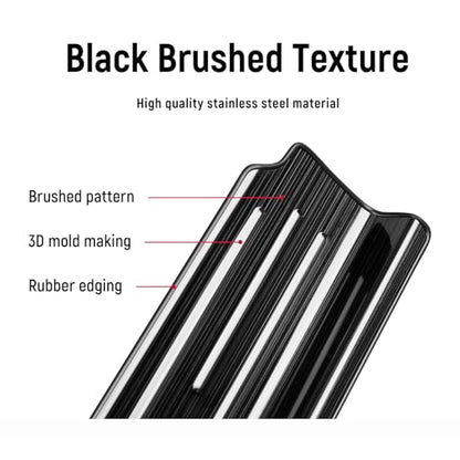 Door Sill Guards Compatible with Jeep Wrangler JL JLU 2018-2026 & Gladiator JT 2020-2026 Accessories Stainless Steel Material Black Brushed Texture Front and Rear Door Sill Protector - size: 4-Door (Black Brushed Texture)