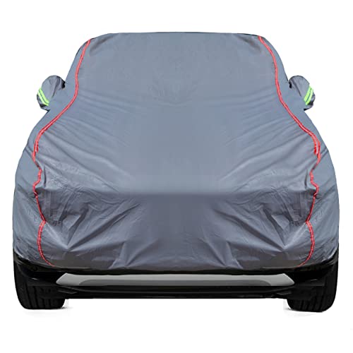 Breathable New Material, Waterproof Car Cover, Locks and Zipper Doors, Sunscreen Waterproof UV Prevention Snowproof Wind and Windproof,Suitable for Indoor Outdoor,for SUV (191" to 200") C12 - color: Gray, size: C-12 Apply-SUV - Body Length 191"to 200"