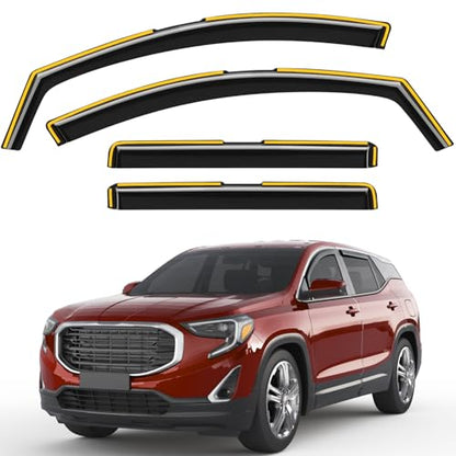 in-Channel Window Rain Guards Fit for GMC Terrain 2018-2024, Extra Durable Window Visors Window Deflectors Vent Visors Vent Shades Car Accessories-4 pcs - size: Fit for 2018-2024 GMC Terrain