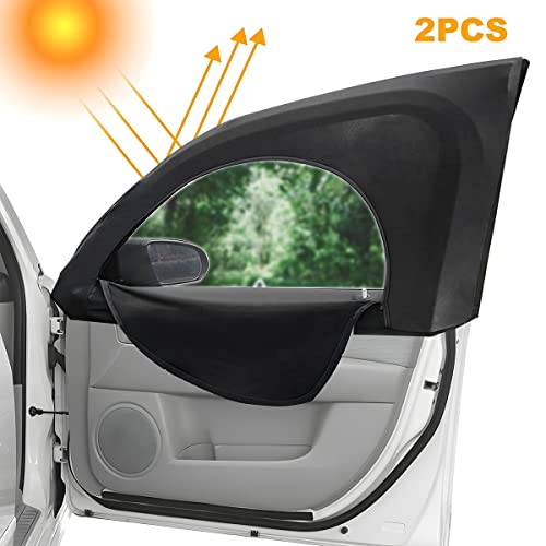 2Pcs Car Window Shade, Breathable Zipper Sun Protection for Baby, Side Front Rear Sun Stretchy Mesh, Cover Screen for Kids Adults Family Privacy, Universal for Most Vehicles (Rear) - size: Rear/35.4''×20.5''