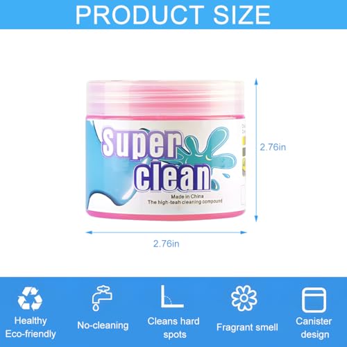 Car Cleaning Gel, Vehicle Dust Detailing Putty Slime Cleaner Kit for Air Vent, Reusable Automotive Interior Detail Clean Mud Removal Tool, Universal for SUV Sedan Truck (Pink) - color: Pink