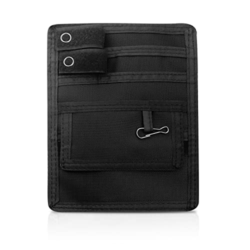 ASA TECHMED Nurse Pocket Organizer, Nylon 5 Pocket Nurse Scrub Organizer, 6 Inch x 5 inch, Black - color: Black