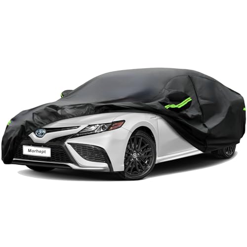 Car Cover Custom Fit for Toyota Camry, Waterproof All Weather Full Exterior Cover Rain Snow UV Protection Cover with Door Zipper - color: Black, size: Fit for Toyota Camry