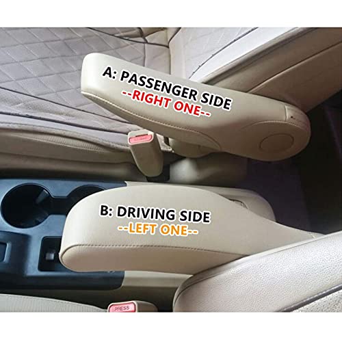 2Pcs Car Seat Armrest Handle Cover, Microfiber Leather Seat Armrest Car Interior Accessory Fit for CRV 2010-2017(Beige) - color: Beige