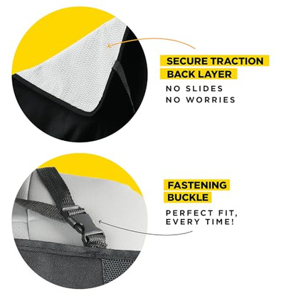 lebogner Car Seat Protector for Baby and Child – Non-Slip, Thick Padded Cover with 2 Mesh Pockets – 1 Pack - color: Black - 2 Pocket