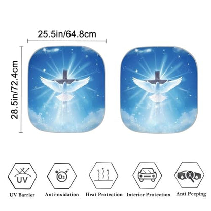 Crucifixion Pigeon Automotive Windshield Sunshade 2 Pieces Car Front Windows Shade for Cars Sedans Trucks Universal Fit Most Cars - color: Crucifixion Pigeon