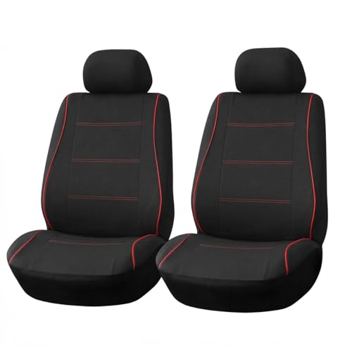 Car Front Seat Covers Only, Waterproof Anti Slip Vehicles Low Back Piping Seat Protectors, Breathable Auto Interior Chair Protection Accessories, Universal for SUV, Truck, RV (Red) - color: Red