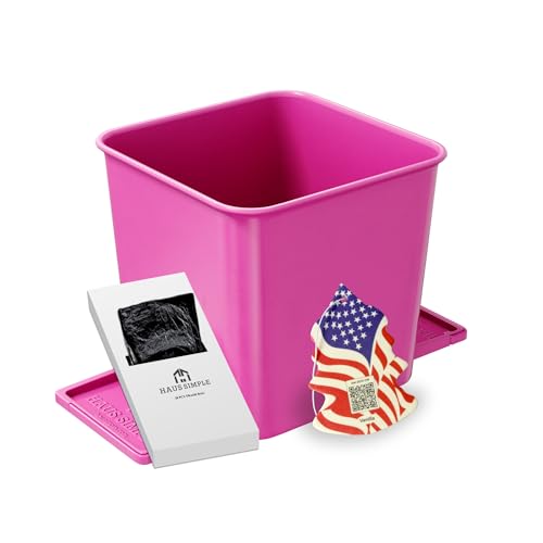 Car Trash Can with Stability Wings – Leakproof Portable Garbage Bin for Fabric & Rubber Mats – Compact Durable Plastic Auto Organizer for Cars, SUVs, Trucks (Pink, Small) - color: Pink, size: Small