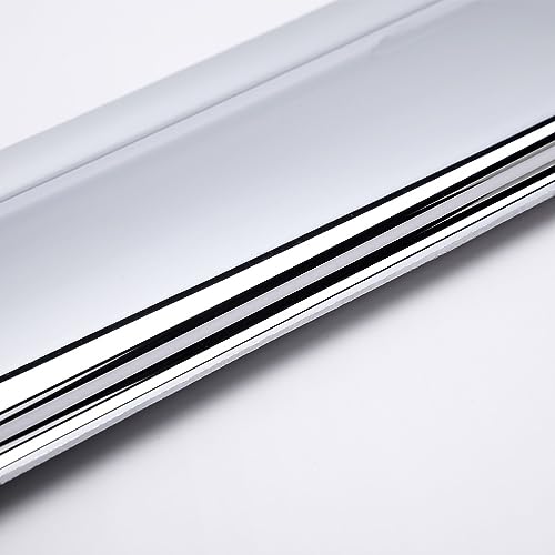 94536Y Chrome Side Window Visor Wind Vent Deflector,4pc Outside Mount Style Sun Rain Guards for 2014-2018 Chevy Silverado/GMC Sierra 1500,2015-2019 Silverado/Sierra 2500/3500 Crew Cab Pickup - size: 14-18 Silverado/Sierra Crew Cab (Chrome)