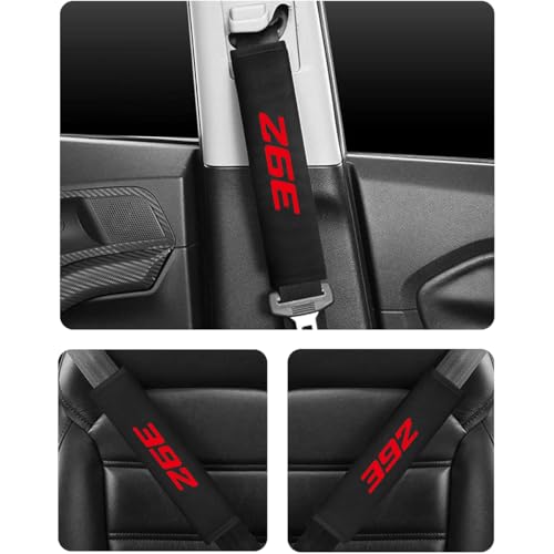 2PCS Seat Belt Covers Seatbelt Pad Strap Shoulder Pad Suit for Dodge Challenger Durango SRT 392 Accessories - color: Seat Covers-392