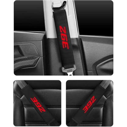 2PCS Seat Belt Covers Seatbelt Pad Strap Shoulder Pad Suit for Dodge Challenger Durango SRT 392 Accessories - color: Seat Covers-392