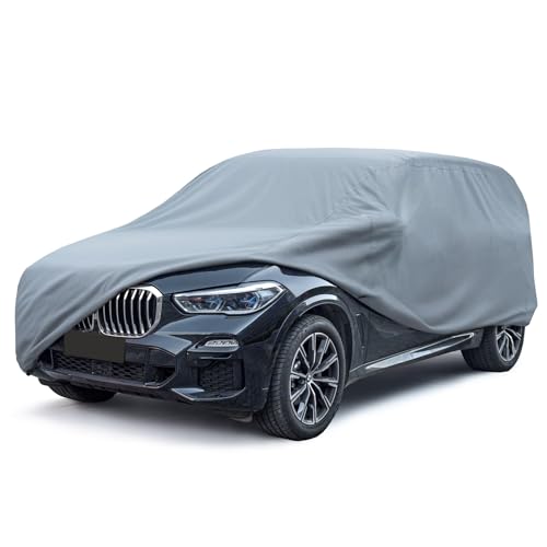 Leader Accessories SUV Car Covers for Automobiles All-Weather Limited Waterproof, Breathable Full-Exterior Covers for Indoor and Outdoor Use, Fits 188"-206" - color: Basic Guard-Grey, size: 2-SUV S2 188"-206"