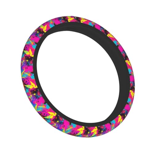 Retro 80s 90s Steering Wheel Covers Non Slip Neoprene Universal 15 Inch Steering Wheel Protector Car Cover for Men Women - color: 80s 90s
