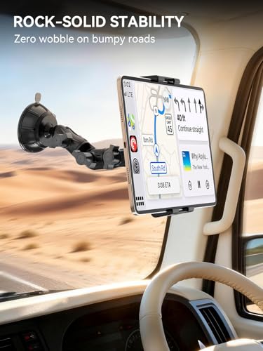OHLPRO Heavy Duty Tablet Holder for Car Truck Dashboard Windshield, 360° Rotatable iPad Car Mount with Long Arm & Strong Suction Cup, Tablet Stand for iPad Pro 12.9 Air Mini Galaxy Tab 4.7-13” - size: for 4.7-13'' Device