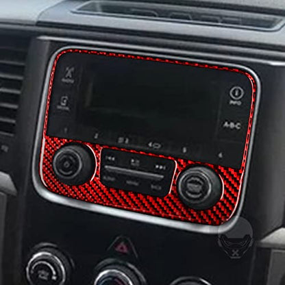 Red Carbon Fiber Center Console Dashboard Radio Panel Trim Compatible with Dodge Ram 1500/2500/3500 2013 2014 2015 2016 2017 2018, Style A - color: Red 17