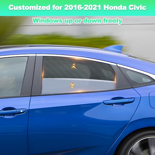Car Window Shades for 2016-2021 Civic - Rear Side Window Sun Shade for Baby, Breathable Mesh Car Privacy Window Covers, UV Protection & Heat Insulation for Road Trips, Napping, Camping (2 PCS) - size: Civic(16-21)R-2PCS