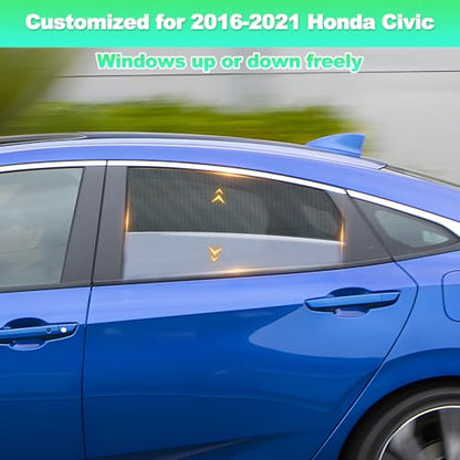 Car Window Shades for 2016-2021 Civic - Rear Side Window Sun Shade for Baby, Breathable Mesh Car Privacy Window Covers, UV Protection & Heat Insulation for Road Trips, Napping, Camping (2 PCS) - size: Civic(16-21)R-2PCS