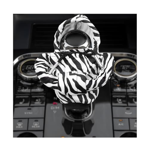 DXNQ Car Gear Shift Hoodie Cover, Fashionable Gear Shift Knob Protector, Zebra, 6.9 x 2.6 inches - color: Zebra