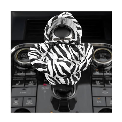 DXNQ Car Gear Shift Hoodie Cover, Fashionable Gear Shift Knob Protector, Zebra, 6.9 x 2.6 inches - color: Zebra