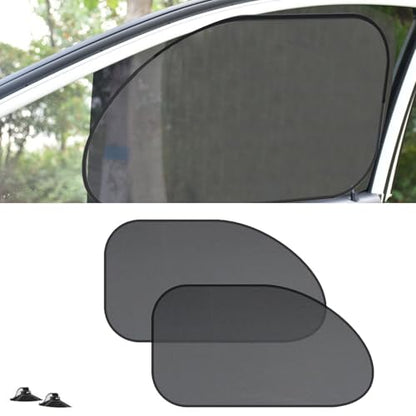 2PCS Car Side Window Sun Shade with 4 Suction Cups - Sun, Glare and UV Rays Protection - Universal Automotive Window Thermal Protectors Accessories for Truck SUV Car (25.6"x14.9") - size: 25.6"x14.9"