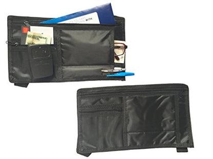 2-Pack Deluxe Auto Car Visor Organizer Item Holder Storage Pouch Holder Multi-Pocket Organizer w/Strap (Pack of 2, Black) - size: Pack of 2