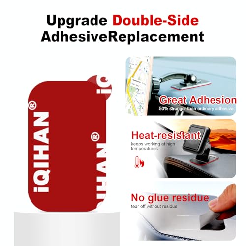 Adhesive Sticky Pads Replacement Mounting Tape, 8pcs Double-Sided Sticky Pads for Dashboard Magnetic Car Phone Holder Mount, Heavy Duty Sticker Adhesive Pads for Car Dash Magnet Phone Mount Base
