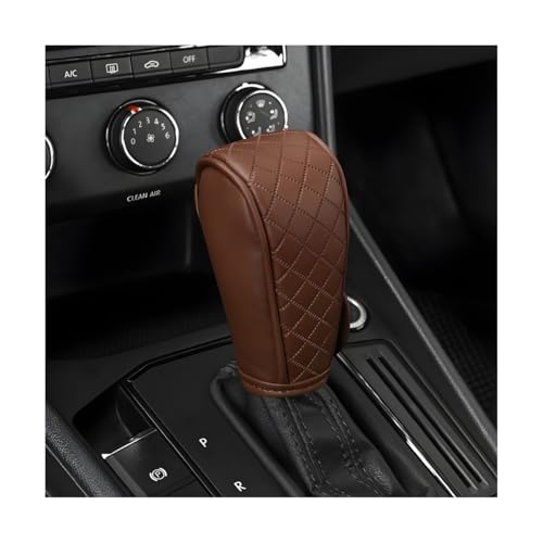 Car Gear Shift Cover, Diamond Embroidery Design Anti-Slip Vehicle Shifter Lever Protector, Automotive Shift Knob Handle Decoration, Universal for SUV Automobile Truck (Brown) - color: Brown