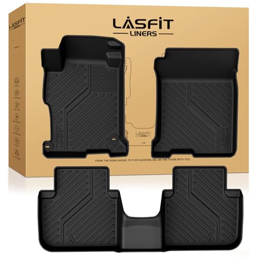 LASFIT Floor Mats for Honda Accord Sedan 2017 2016 2015 2014 2013, All Weather TPE Custom Fit Anti-Slip Car Floor Liner, 1st & 2nd Row, Black (Not for Coupe) - style: 5）For Honda Accord | 2013-2017 | 1st & 2nd Row