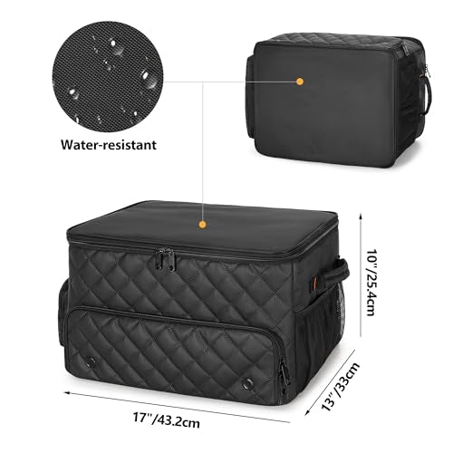 PGmoon 2 Layer Golf Trunk Organizer, Golf Car Storage Organizer with Individual Ventilated Compartment for 2 Pairs Shoes, Golf Car Locker for Balls, Clothes, Tees, Gloves, Accessories