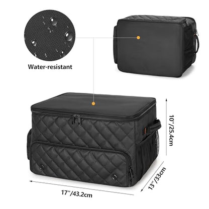 PGmoon 2 Layer Golf Trunk Organizer, Golf Car Storage Organizer with Individual Ventilated Compartment for 2 Pairs Shoes, Golf Car Locker for Balls, Clothes, Tees, Gloves, Accessories