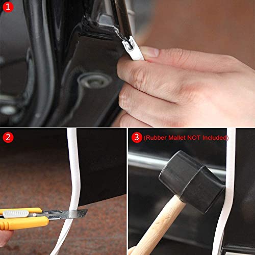 Winunite 65.6ft(20m) Car Door Edge Guards White – Fits Most Vehicles, No Glue, U-Shaped, Built-in Metal Clips, Scratch and Chip Resistant – Reduces Dings in Parking Lots - color: white, size: 65-3/5Ft