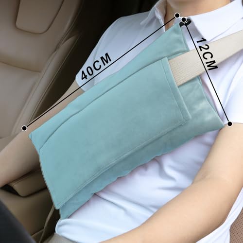 Super Soft Seatbelt Pillow, Seat Belt Pillow for Mastectomy Post-Surgery, Seat Belt Cushion for Heart Surgery Recovery, Hysterectomy Abdominal Incision Recovery Seatbelt (Light Blue, Large) - color: Light Blue
