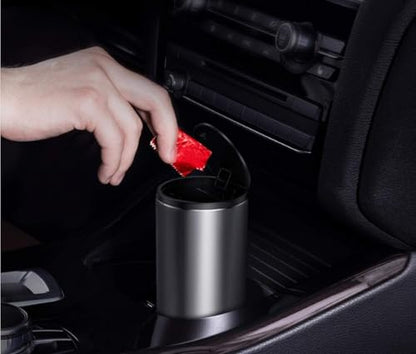 Tumecos Car Trash Can Vehicle Automotive Cup Holder Bottle Trash Can Garbage Can with Lid Dust Box Cup Holder (Grey) - color: Grey