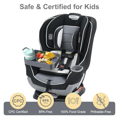 Car Seat Snack Tray for Toddlers - 3 Inch Cup Holder Fits Most Sippy Cups & Straw Bottles with Dip Well, Mess-Free Square Kids Travel Tray Road Trip Essentials, Dark Grey - color: Dark Grey